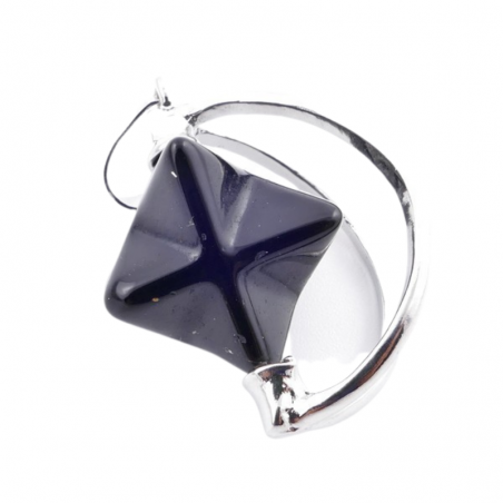 Merkaba Onice Pendente Pietra Naturale con Mezza Luna