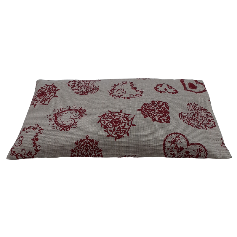 Cuscino con semi di lino - (32 x 19cm) - (650 - 780gr.) - Cuori Tirolesi