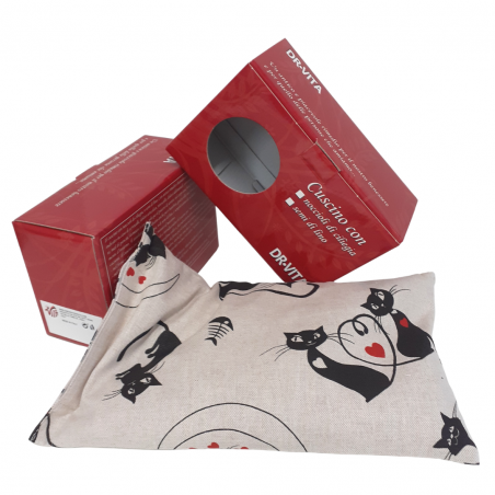 Cuscino con semi di lino - (32 x 19cm) - (650 - 780gr.) - Gatti
