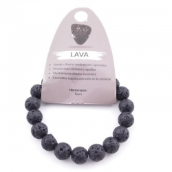 Braccialetto Pietra Lavica perline in Pietra Naturale da 10mm