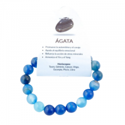 Braccialetto Agata Blu perline da 10mm in Pietra Naturale