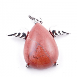 Diaspro Rosso Pendente Lacrima con Ali Pietra Naturale