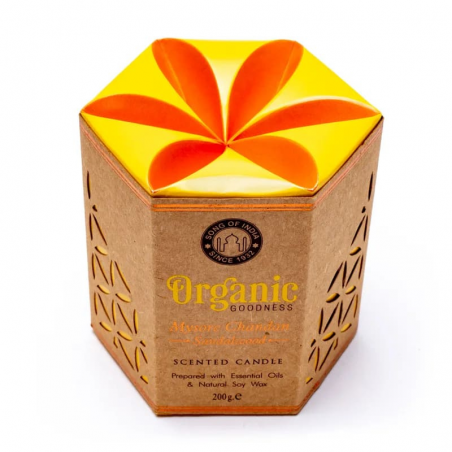 Candela profumata Sandalo Cera di Soia Song of India Organic Goodness