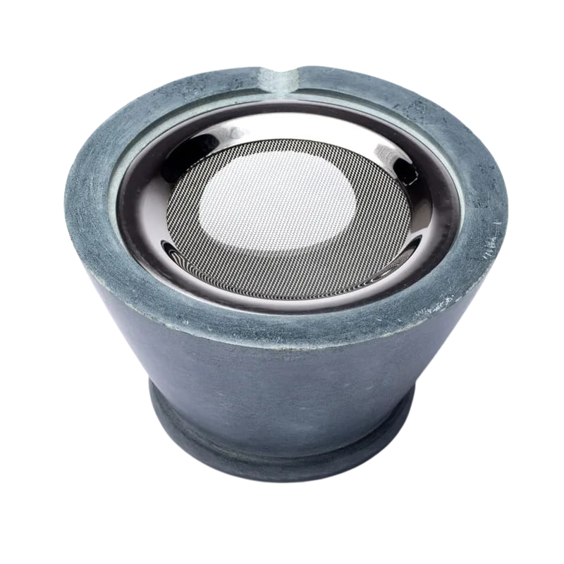 Bruciatore resine incensi in pietra ollare grigia con setaccio Maroque