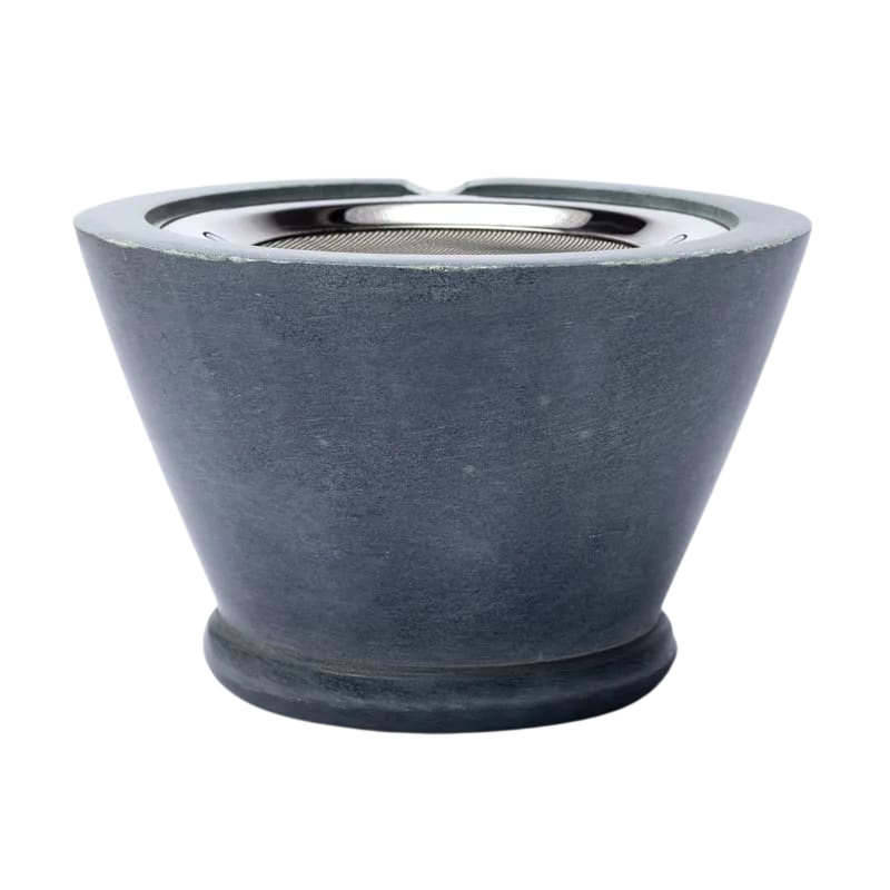 Bruciatore resine incensi in pietra ollare grigia con setaccio Maroque