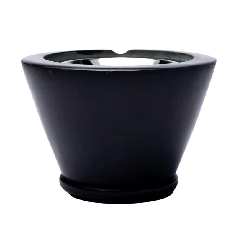 Bruciatore incensi resina in pietra ollare nera con setaccio