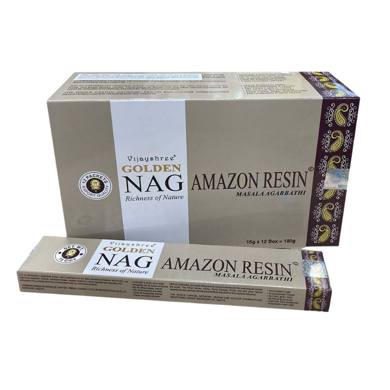 Incenso Golden Nag Resina Amazzonica Vijayshree - Profumo Mistico
