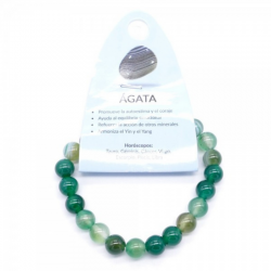 Braccialetto Agata Verde perle da 8mm in Pietra Naturale
