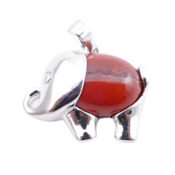 Diaspro Rosso Pendente Pietra Naturale a forma di Elefante
