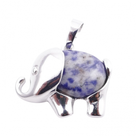 Sodalite Pendente Pietra Naturale a forma di Elefante