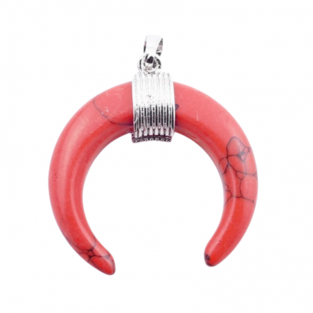 Howlite Rossa Pendente Pietra Naturale