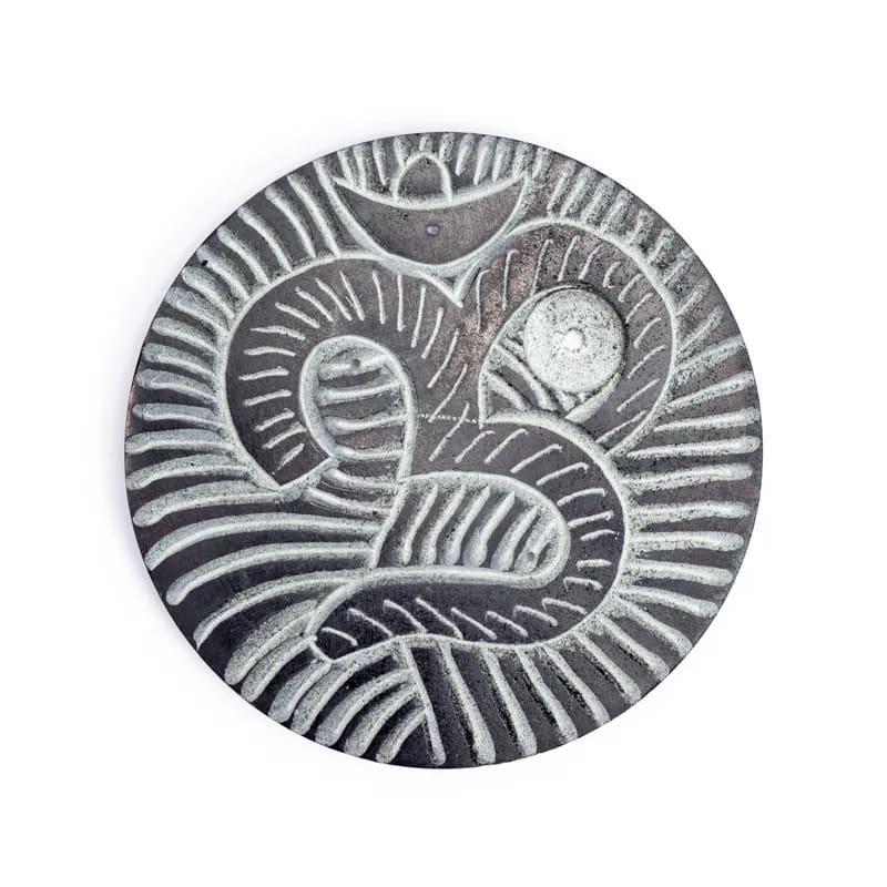 Supporto Bastoncini e Coni incenso in Pietra Ollare - Simbolo Ohm