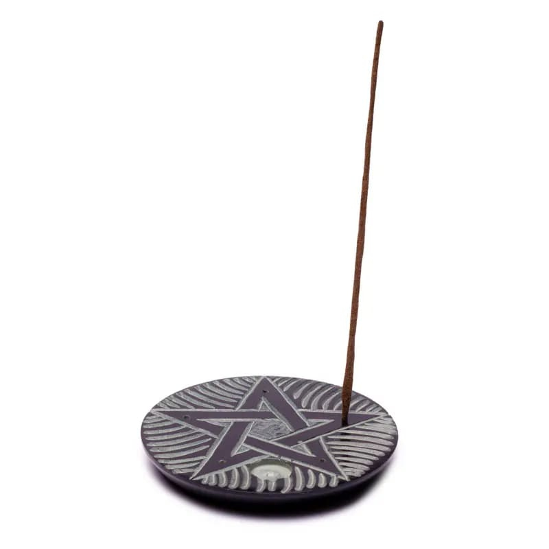 Supporto per Bastoncini e Coni di Incenso in Pietra Ollare - Pentacolo