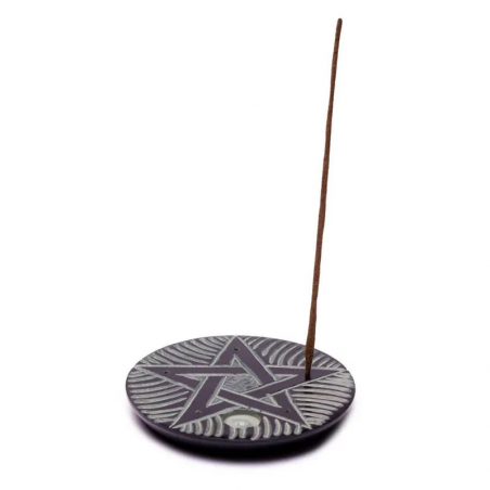 Supporto per Bastoncini e Coni di Incenso in Pietra Ollare - Pentacolo