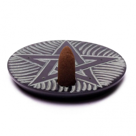 Supporto per Bastoncini e Coni di Incenso in Pietra Ollare - Pentacolo