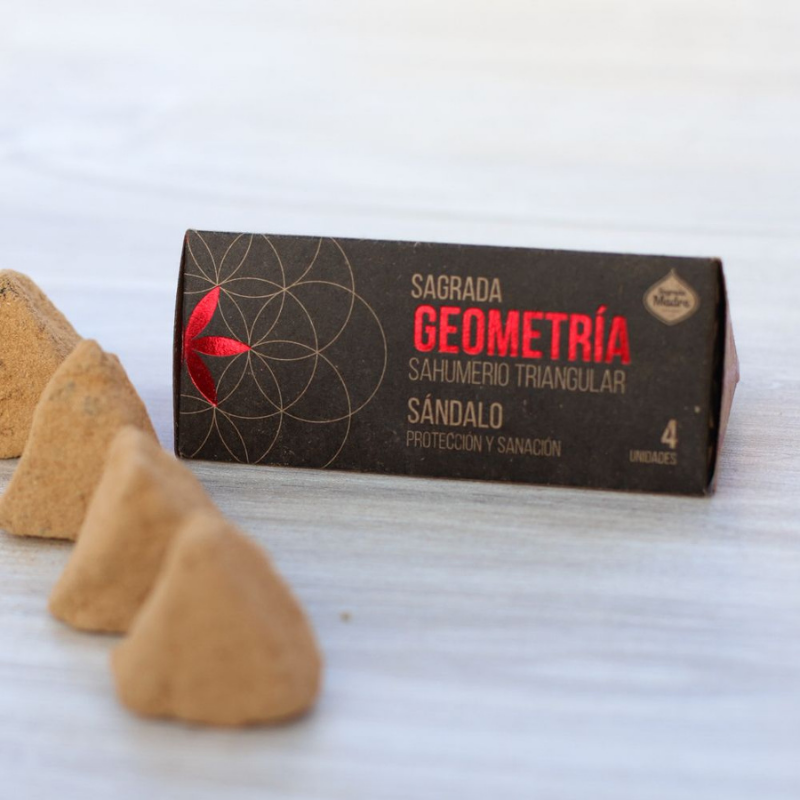 Sandalo - 4 Triangoli Geometria Smudge Sandalwood 100% Naturale - Sagrada Madre