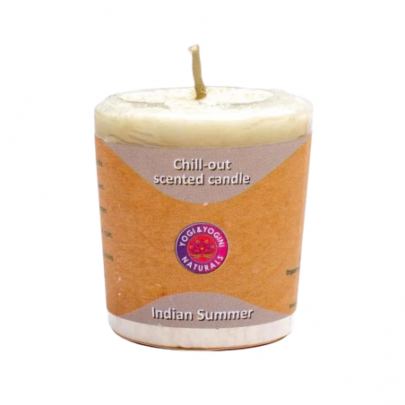 Nag Champa, Basilico, Cardamomo Candela profumata alla Stearina Estate Indiana Chill Out