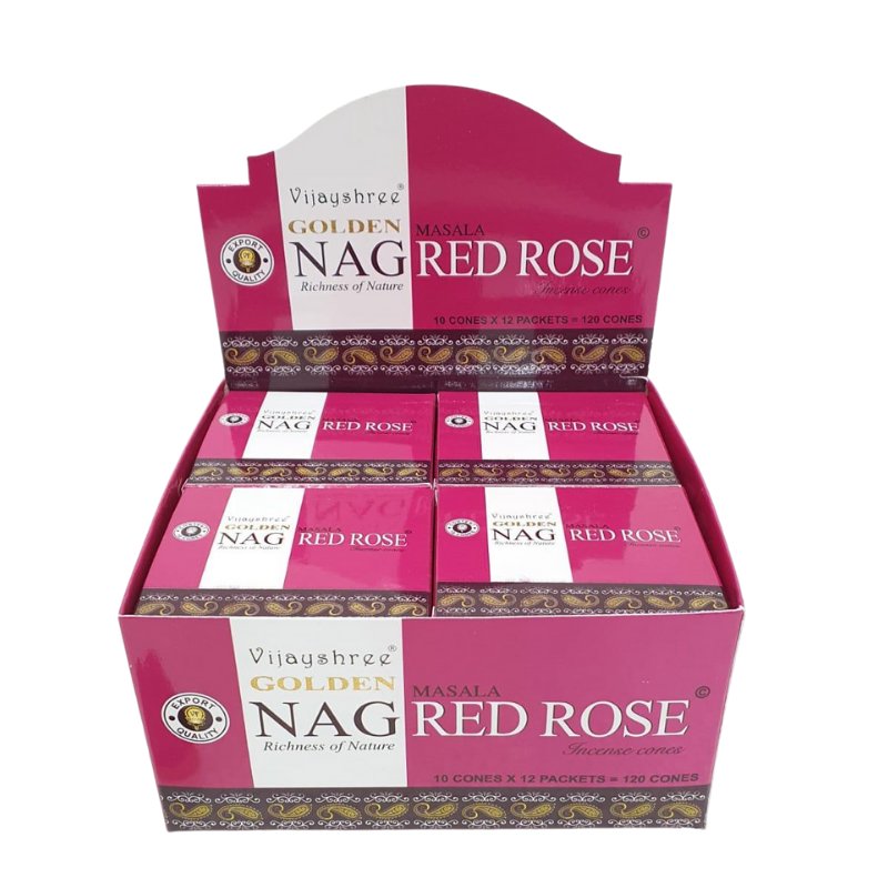 Golden Nag Rosa Rossa Coni Incenso Vijayshree Red Rose Masala