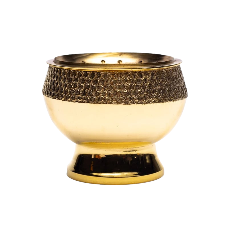 Brucia incensi e Resine in Ottone (± 6 x 5,5cm) - Color Oro