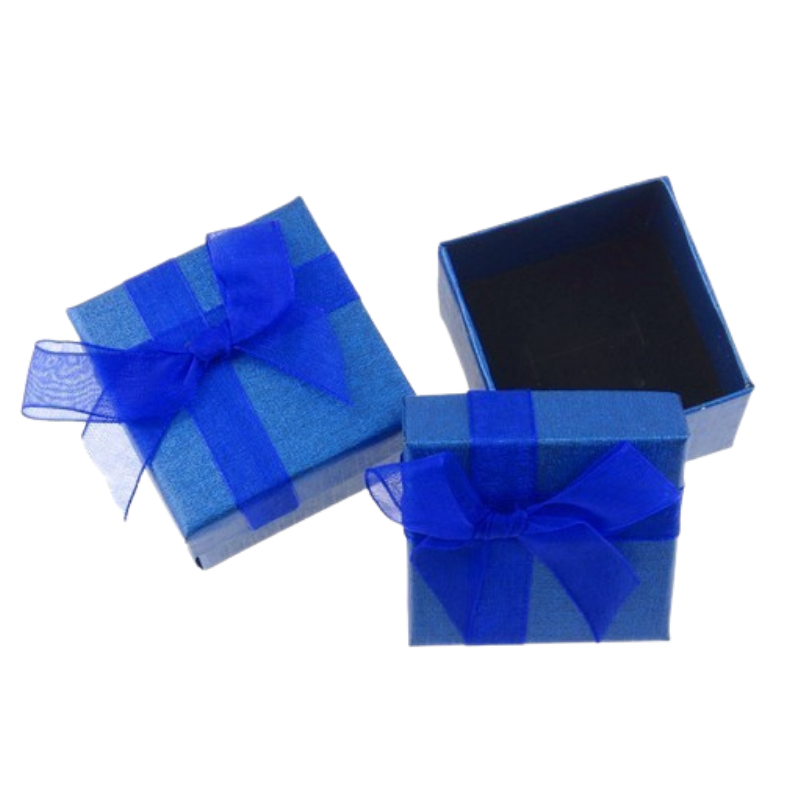 Scatolina regalo per Ciondoli, Pendenti e Anelli - 5 x 5cm - Blu