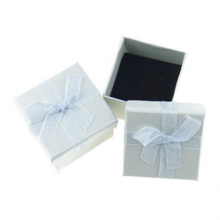 Scatolina regalo per Ciondoli, Pendenti e Anelli - 5 x 5cm - Argentata