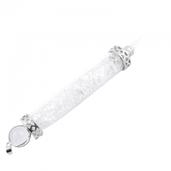 Quarzo Bianco Pendente  energetico Quarzo ialino e Pietre Naturali - (130mm X 17mm)