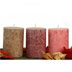 Terra - Set 3 Candele alla stearina non profumate - (8 x 5,5 - ± 18 - 20 ore)