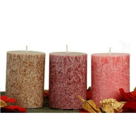 Terra - Set 3 Candele alla stearina non profumate - (8 x 5,5 - ± 18 - 20 ore)