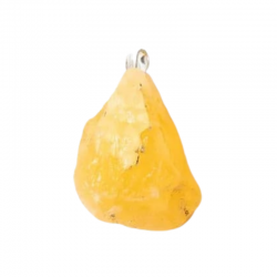 Ciondolo Calcite Gialla Grezza Pietra Naturale - (± 3cm)
