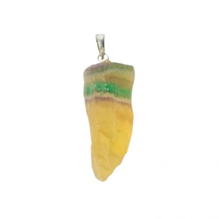 Ciondolo Fluorite Grezza Pietra Naturale - (± 2,5 - 4cm)