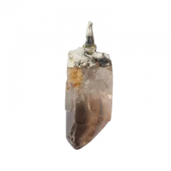Ciondolo Punta di Quarzo Fumè Pietra Naturale - (± 3cm)