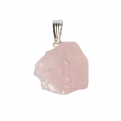 Ciondolo Quarzo Rosa Grezzo Pietra Naturale - (± 25mm)