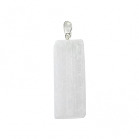 Ciondolo Selenite Bianca Grezza Pietra Naturale - (± 4cm)