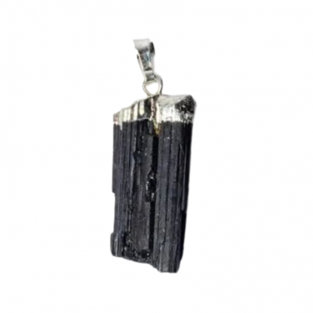 Ciondolo Tormalina Nera grezza Pietra Naturale con montatura - (± 3 - 4,5cm)