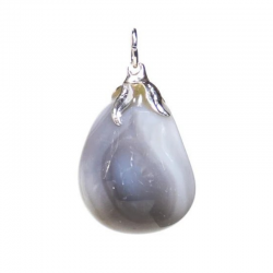 Ciondolo Agata Grigia Pietra Naturale - (±1,5 - 3cm)