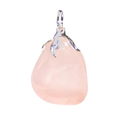 Ciondolo Quarzo Rosa Pietra Naturale con montatura - (± 1,5 - 3cm)
