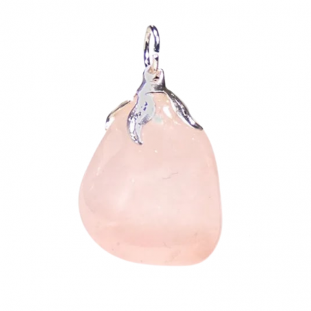 Ciondolo Quarzo Rosa Pietra Naturale con montatura - (± 1,5 - 3cm)