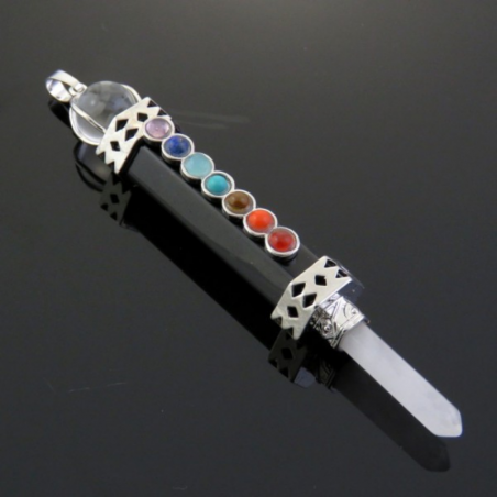 Onice & 7 Chakra Pendente energetico Pietre Naturali