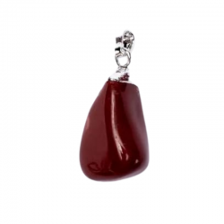 Ciondolo Diaspro Rosso Pietra Naturale su metallo - (± 20 - 30mm)