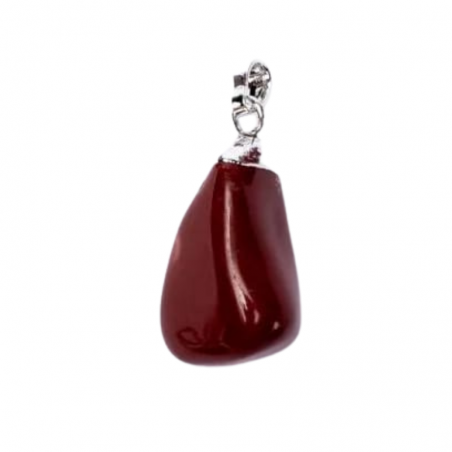 Ciondolo Diaspro Rosso Pietra Naturale su metallo - (± 20 - 30mm)