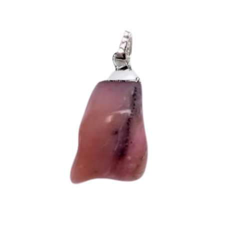 Ciondolo Opale Rosa Pietra Naturale montato su metallo - (± 2,5 - 4cm)