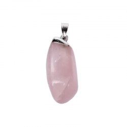 Ciondolo Quarzo Rosa Pietra Naturale (± 10 - 30mm) montata su metallo 2