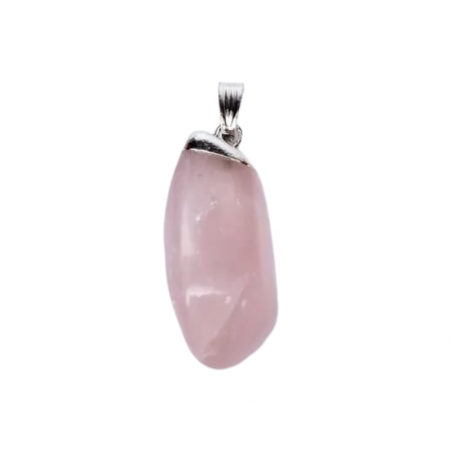 Ciondolo Quarzo Rosa Pietra Naturale (± 10 - 30mm) montata su metallo