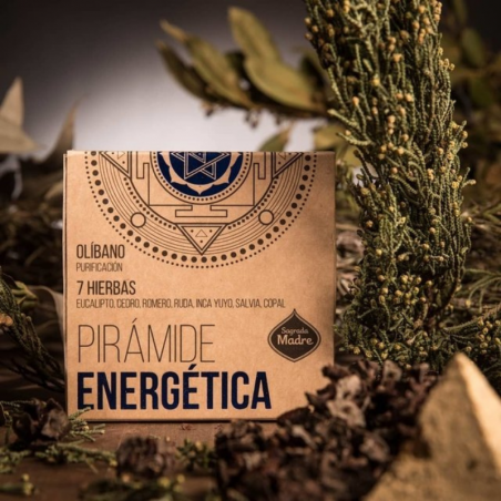 7 Erbe & Olibano - 4 Piramidi Energetiche Smudge 100% Naturale - Sagrada Madre