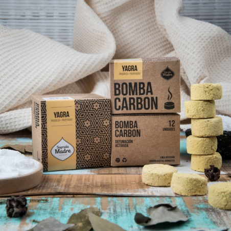 Yagra - 12 Compresse Carbone Smudge 100% Vegetali - Sagrada Madre