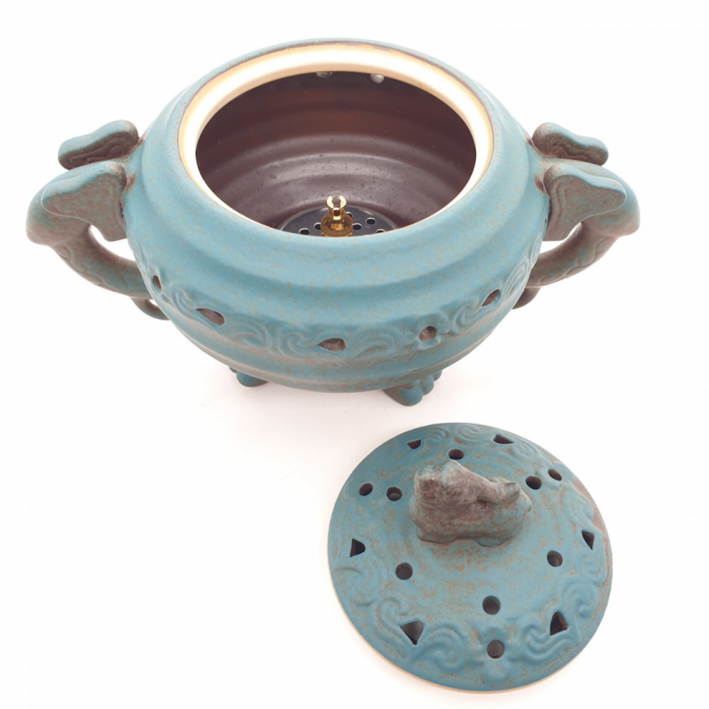 Bruciatore per Resine Luxury in Ceramica e Rame con Manici - (20 x 15cm - 650gr.)