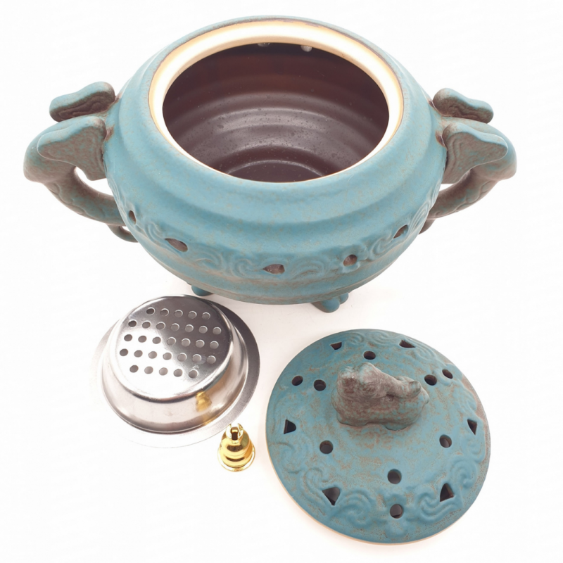 Bruciatore per Resine Luxury in Ceramica e Rame con Manici - (20 x 15cm - 650gr.)