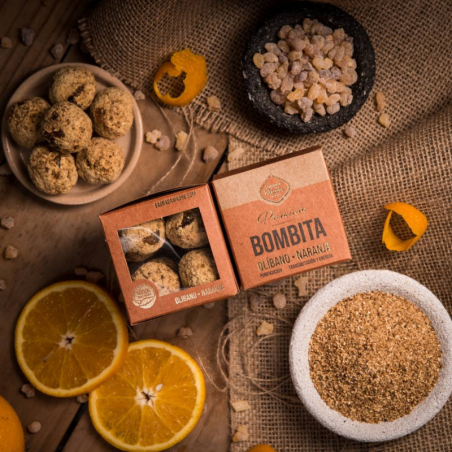 Olibano & Arancia - 8 Bombitas Premium Smudge Olibano Naranja 100% Erbe Naturali - Sagrada Madre