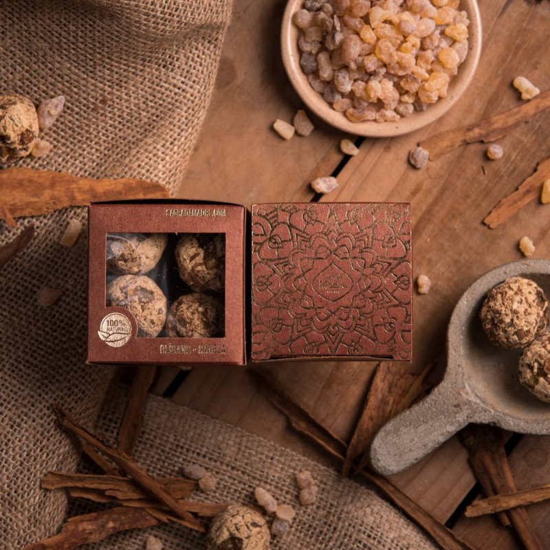 Olibano & Cannella - 8 Bombitas Premium Smudge Olibano Canela 100% Erbe Naturali - Sagrada Madre