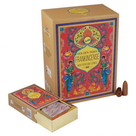 Frankincense Golden India 10 Coni Incenso a riflusso Sree Vani Backflow Masala